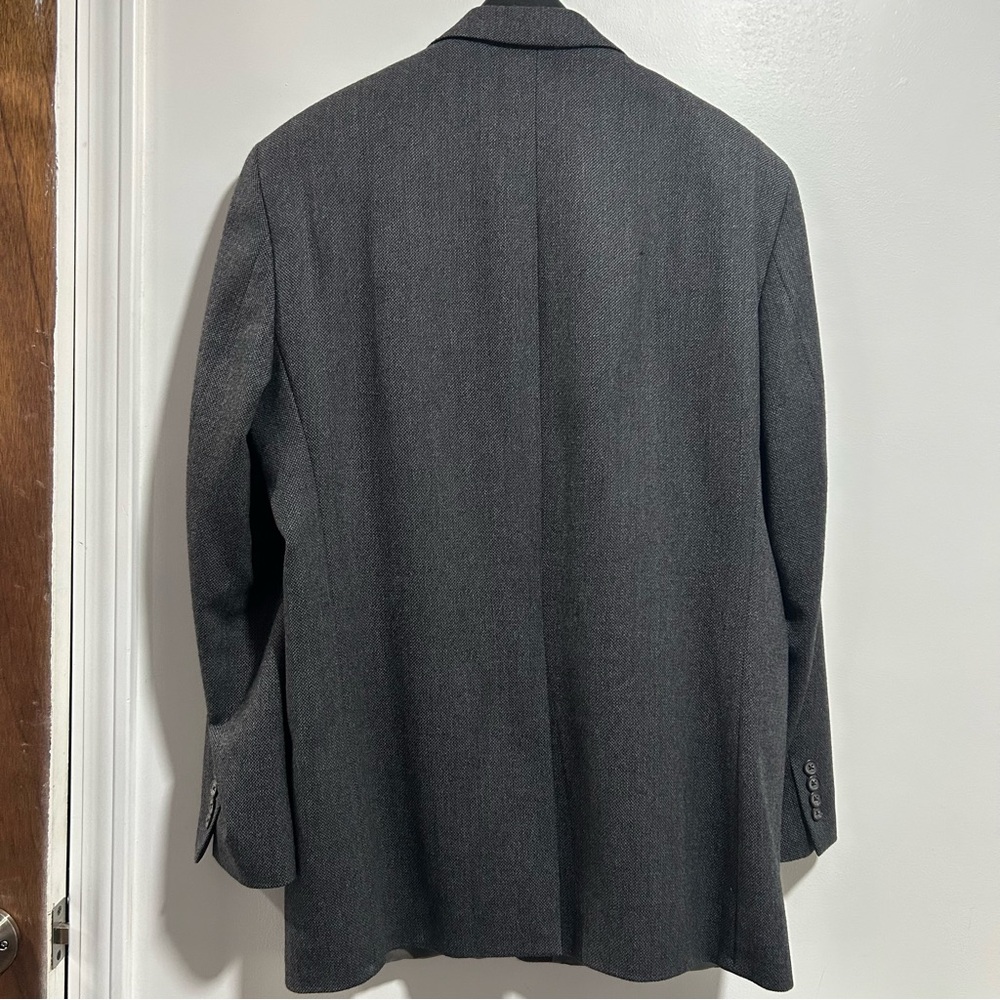 Lauren Ralph Lauren 42L Blazer Gray Lamb's Wool Sport Coat Jacket 2 Button - Picture 2 of 10